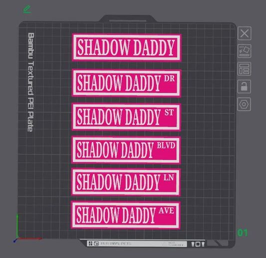 Shadow Daddy Street Sign | Romantasy Bookshelf Decor | Dark Romance Book Boyfriend
