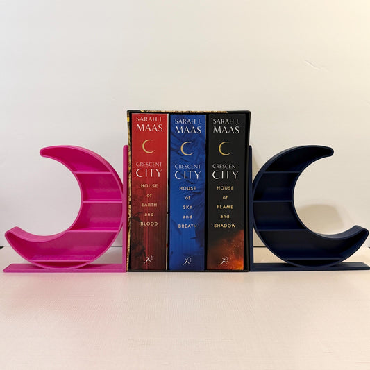 Crescent Moon Bookends and Display Shelf