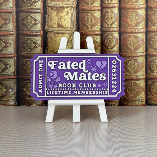 Fated Mates Book Club Ticket Bookshelf Sitter