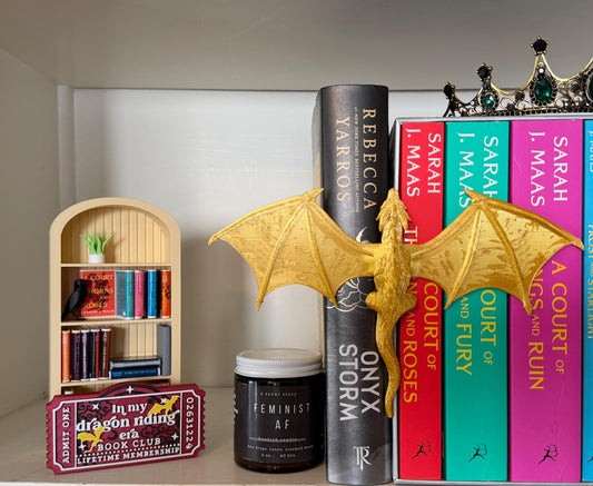 In My Dragon Riding Era Book Club Ticket Bookshelf Sitter