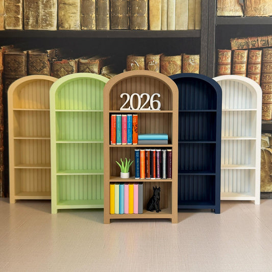 Miniature Arched Bookcase Book Tracker