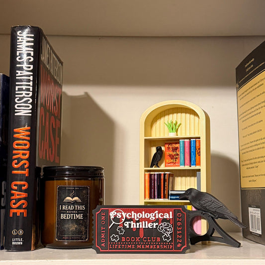 Psychological Thriller Book Club Ticket Bookshelf Sitter