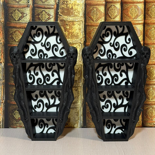 Miniature Coffin Bookcase Book Tracker