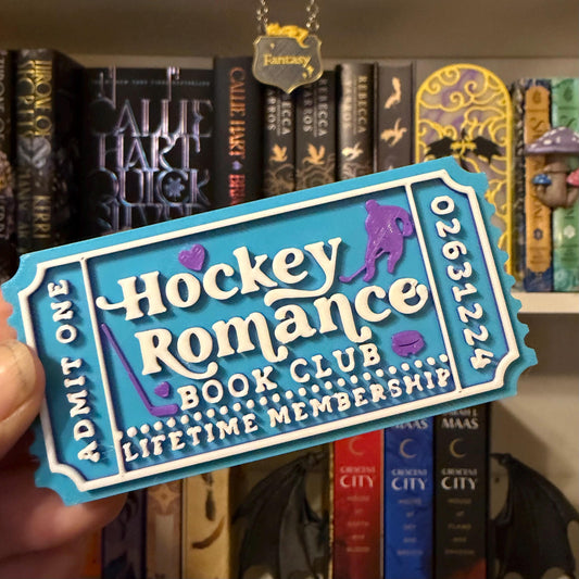 Hockey Romance Book Club Ticket | Sports Romance Shelf Decor | Bookish Gift