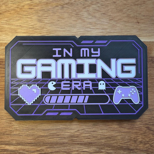 In My Gaming Era Ticket | Gamer Girl Desk Sign | Gaming Setup Bookshelf Decor