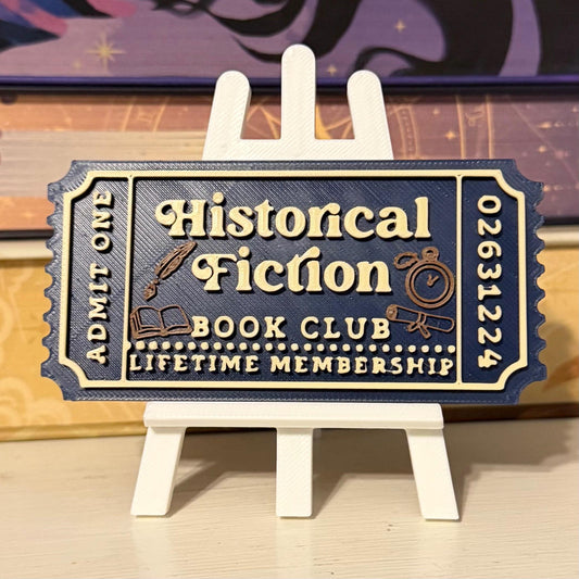 Historical Fiction Book Club Ticket Bookshelf Sitter