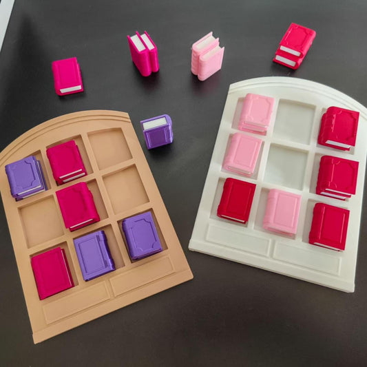Bookshelf Tic Tac Toe Game | Bookish Shelf Sitter | Coffee Table Board Game