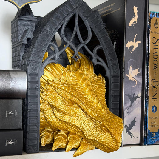 Dragon Book Nook | Fantasy Bookshelf Decor | Romantasy Library Insert