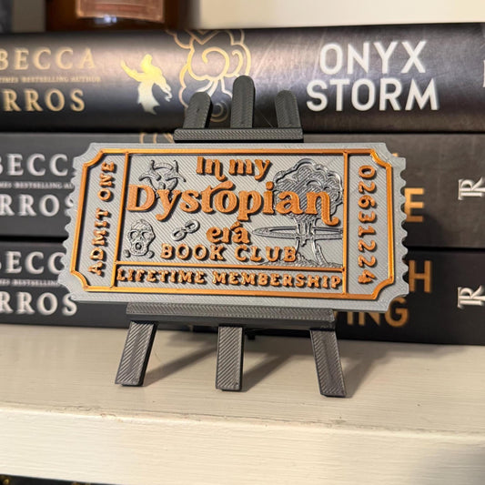 Dystopian Era Book Club Ticket | Post-Apocalyptic Bookshelf Decor | Bookish Shelf Sitter