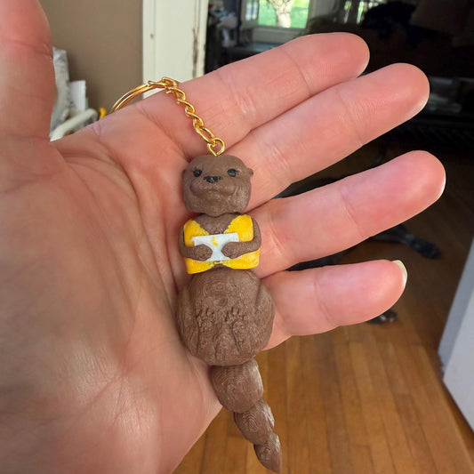Otter with Lifejacket and Letter Keychain | Crescent City Inspired | Romantasy Bag Charm