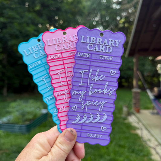 Library Card Wavy Bookmark