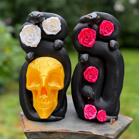 Snake and Floral Gothic Book Nook | Dark Academia Bookshelf Decor | Skull and Serpent | Romantasy