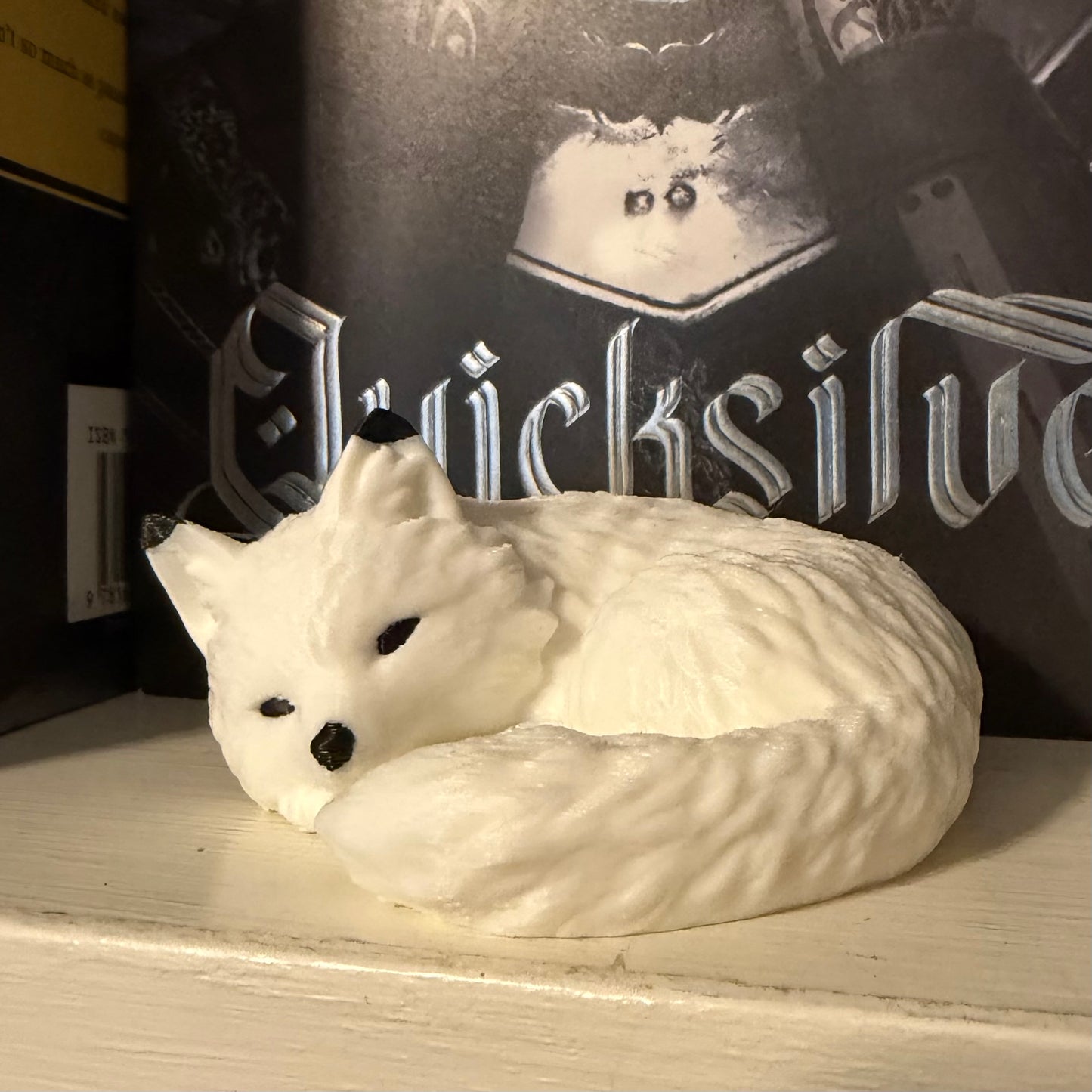 Arctic Fox Shelf Sitter | Fantasy Companion Figurine | Bookish Animal Decor | Familiar | Fey and Alchemy Inspired