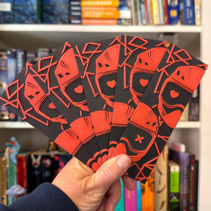 Red Mask Dark Romance Bookmark | BookTok Book Boyfriend | Caught Up Into Darkness Inspired