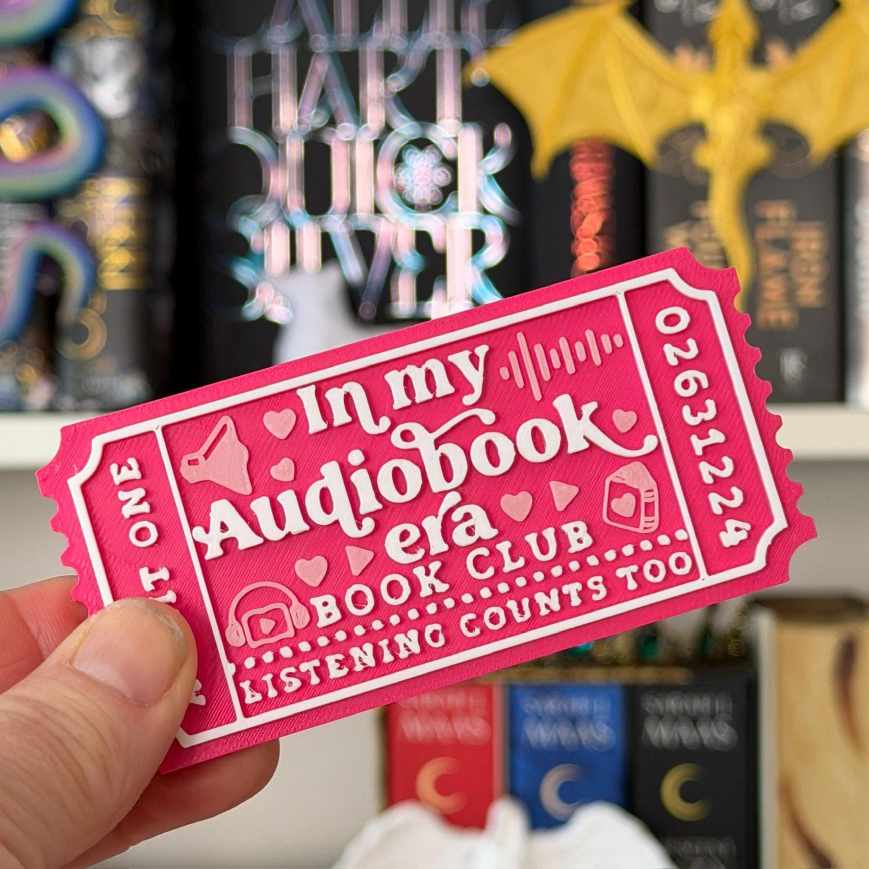 In My Audiobook Era Book Club Ticket Bookshelf Sitter