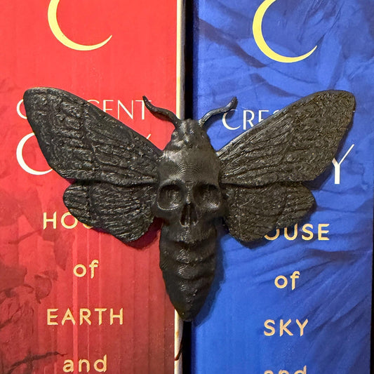 Gothic Skull Moth Book Spine Hugger | Magnet