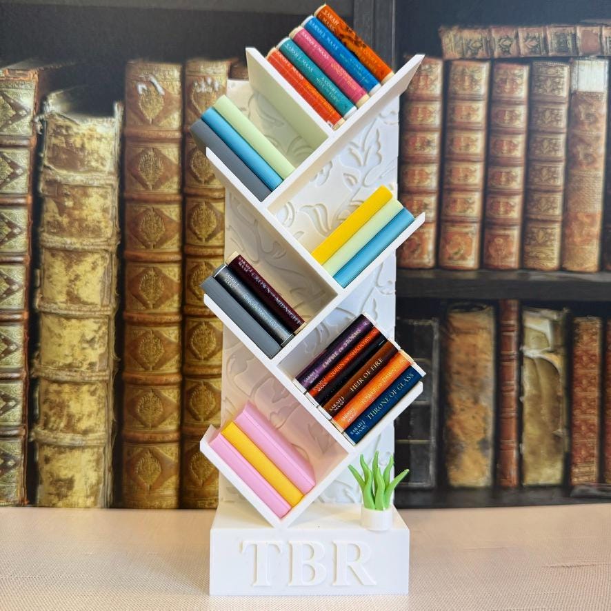 Miniature Floral Angled Bookcase Book Tracker