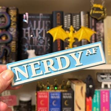 NERDY AF Custom Desk, Wall, Bookshelf Sign (Customizable Text/Colors)