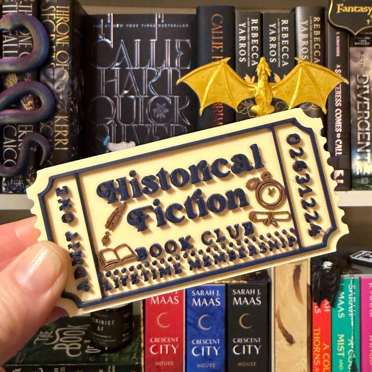 Historical Fiction Book Club Ticket Bookshelf Sitter