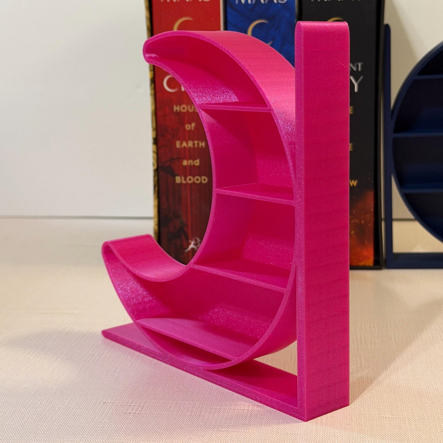 Crescent Moon Bookends and Display Shelf