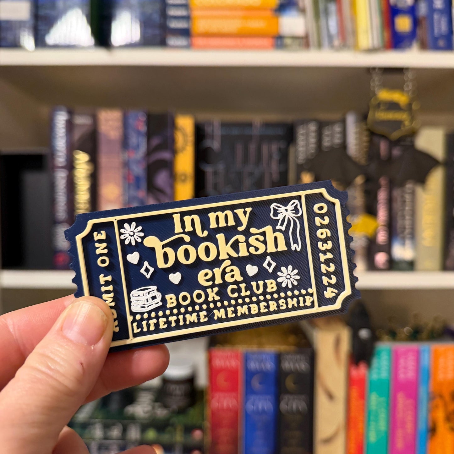 In My Bookish Era Book Club Ticket Bookshelf Sitter