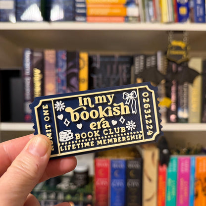 In My Bookish Era Book Club Ticket Bookshelf Sitter