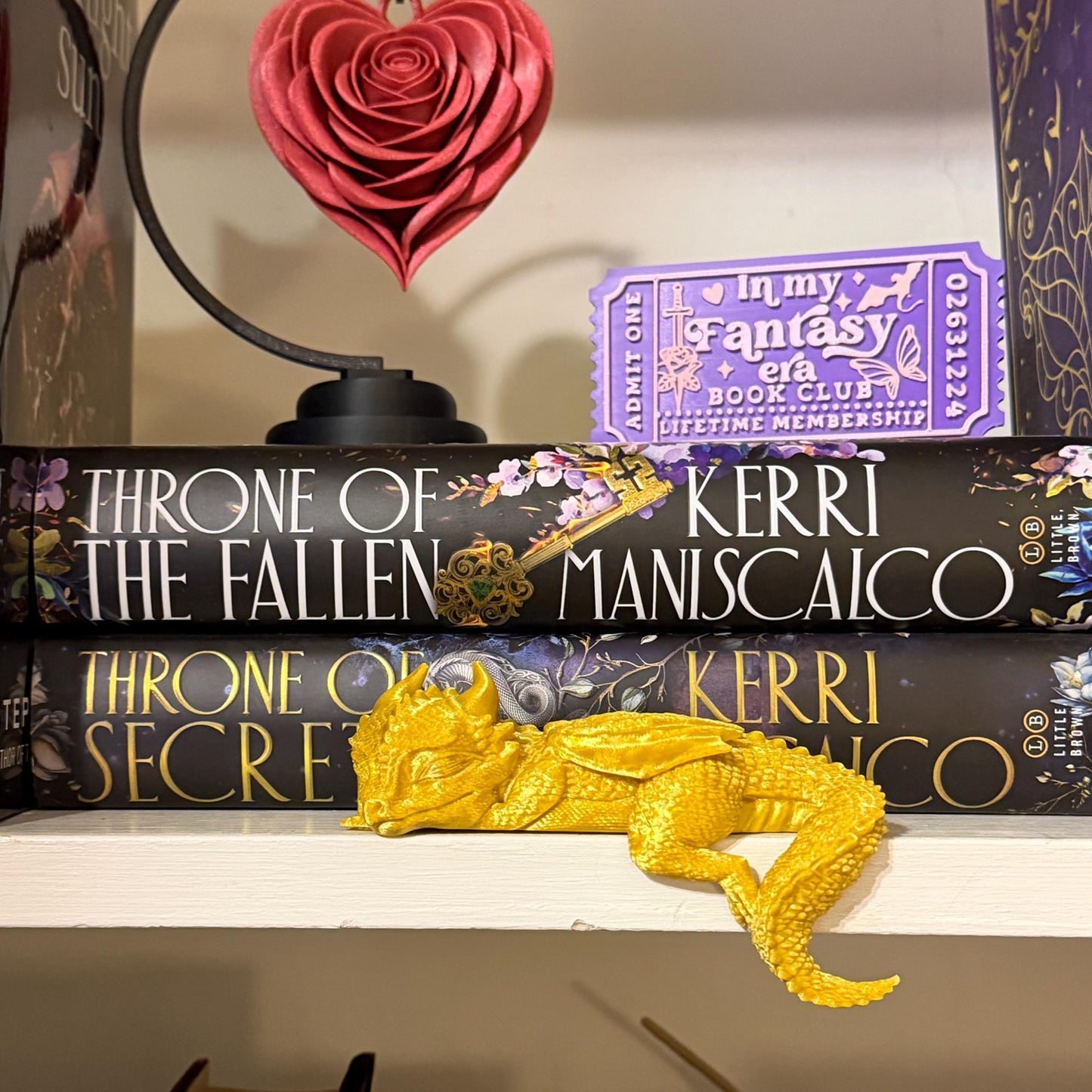 Sleeping Baby Dragon Perchling | Fantasy Bookshelf Decor