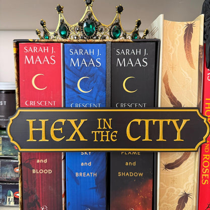 Hex in the City Bookshelf Sign