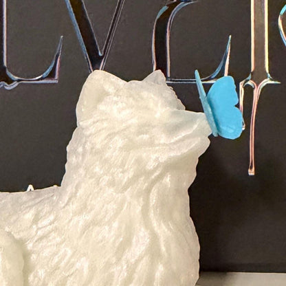Arctic Fox with Butterfly Perchling | Fantasy Inspired Bookshelf Decor | Cottagecore