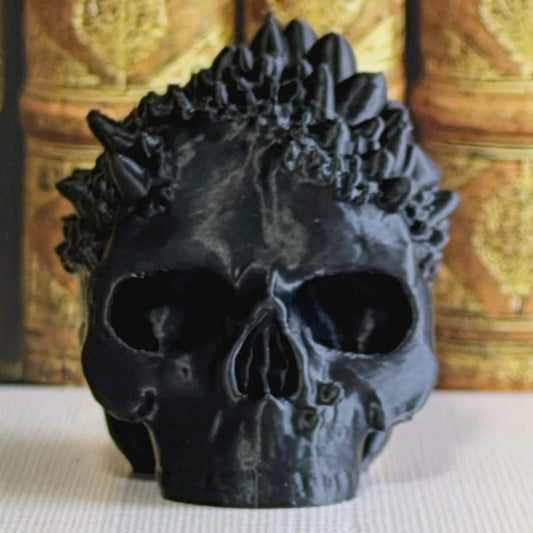 Black Crystal Skull Shelf Decor 3d printed - gothic witchy bookshelf home decor