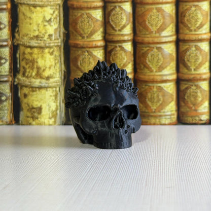 Black Crystal Skull Shelf Decor 3d printed - gothic witchy bookshelf home decor