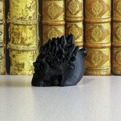 Black Crystal Skull Shelf Decor 3d printed - gothic witchy bookshelf home decor