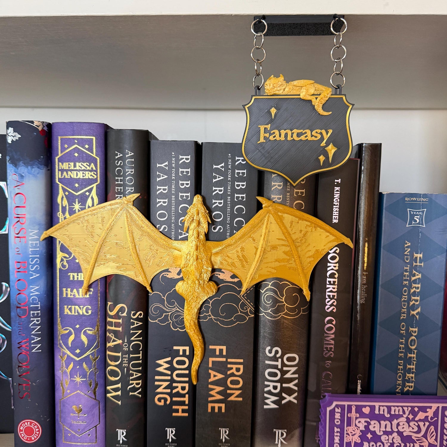 Gold dragon book spine hugger