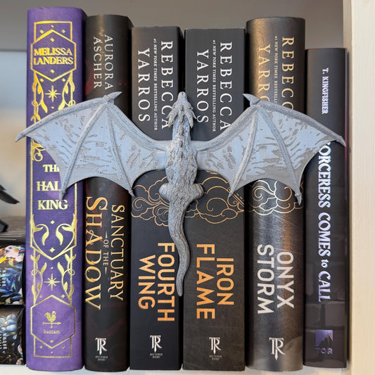 Silver dragon book spine hugger