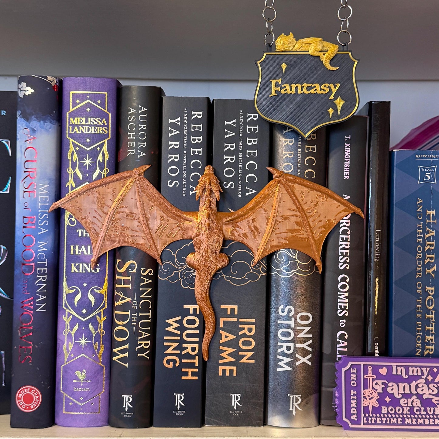 Copper dragon book spine hugger