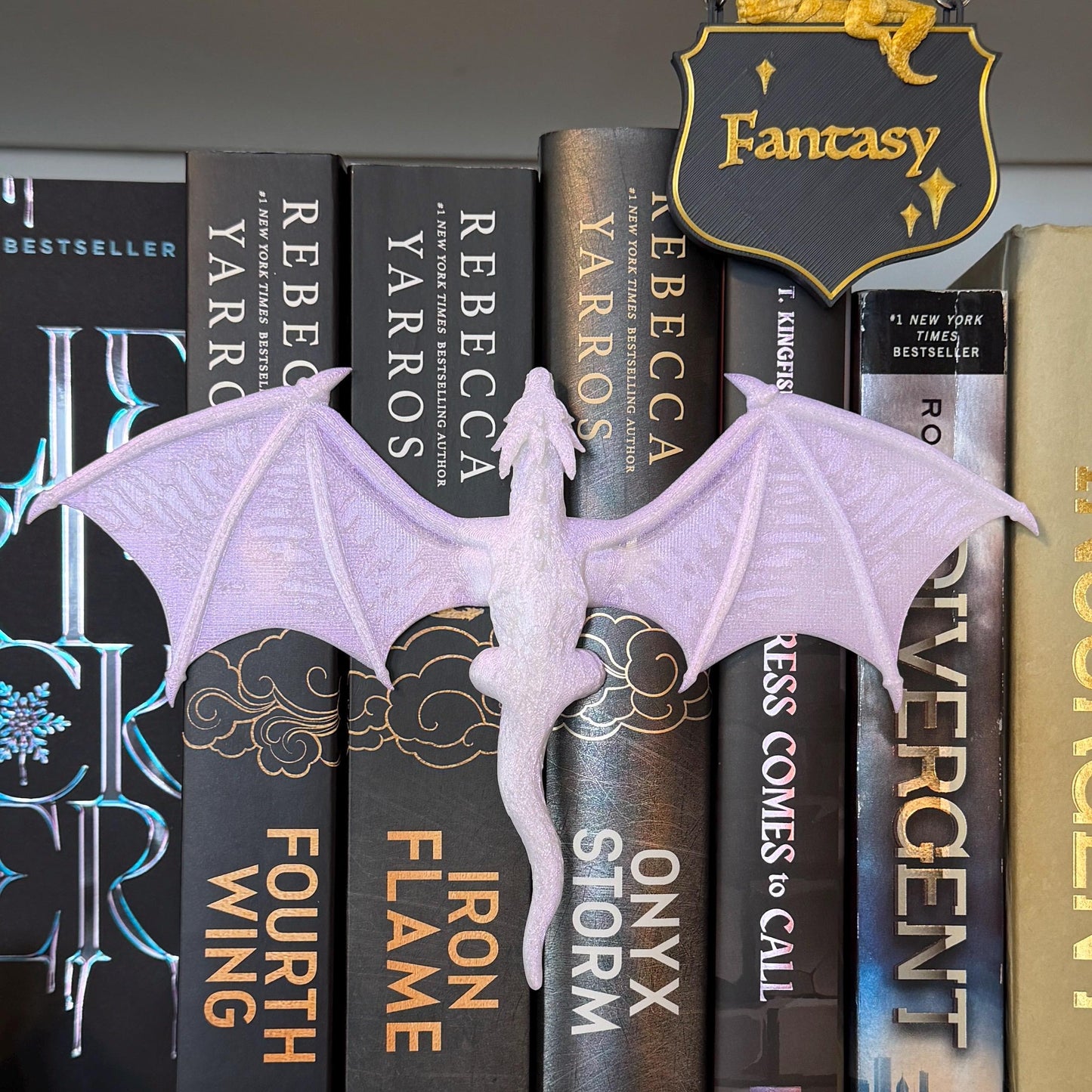 Dragon Book Spine Hugger | Fantasy 3D Printed Bookshelf Decor