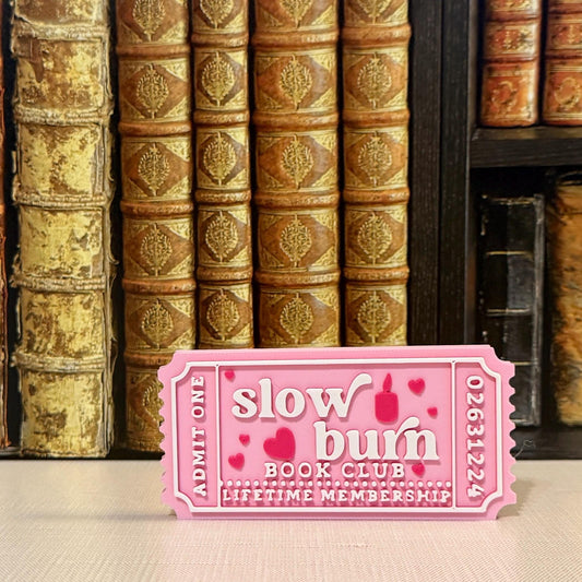 Slow Burn Book Club Ticket Bookshelf Sitter