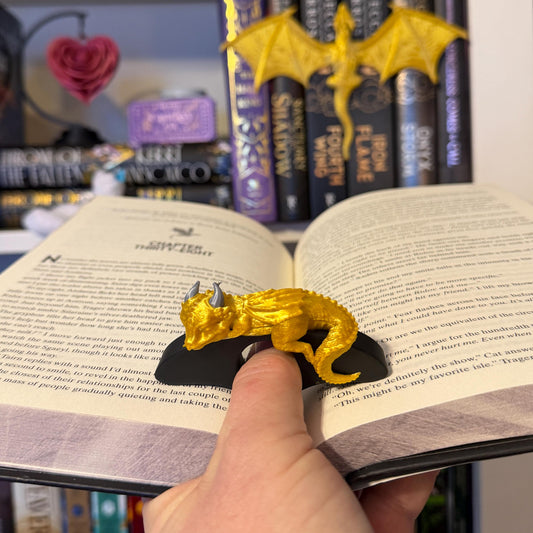 Sleeping Baby Dragon Book Page Holder | 3D Printed Fantasy Bookish Gift