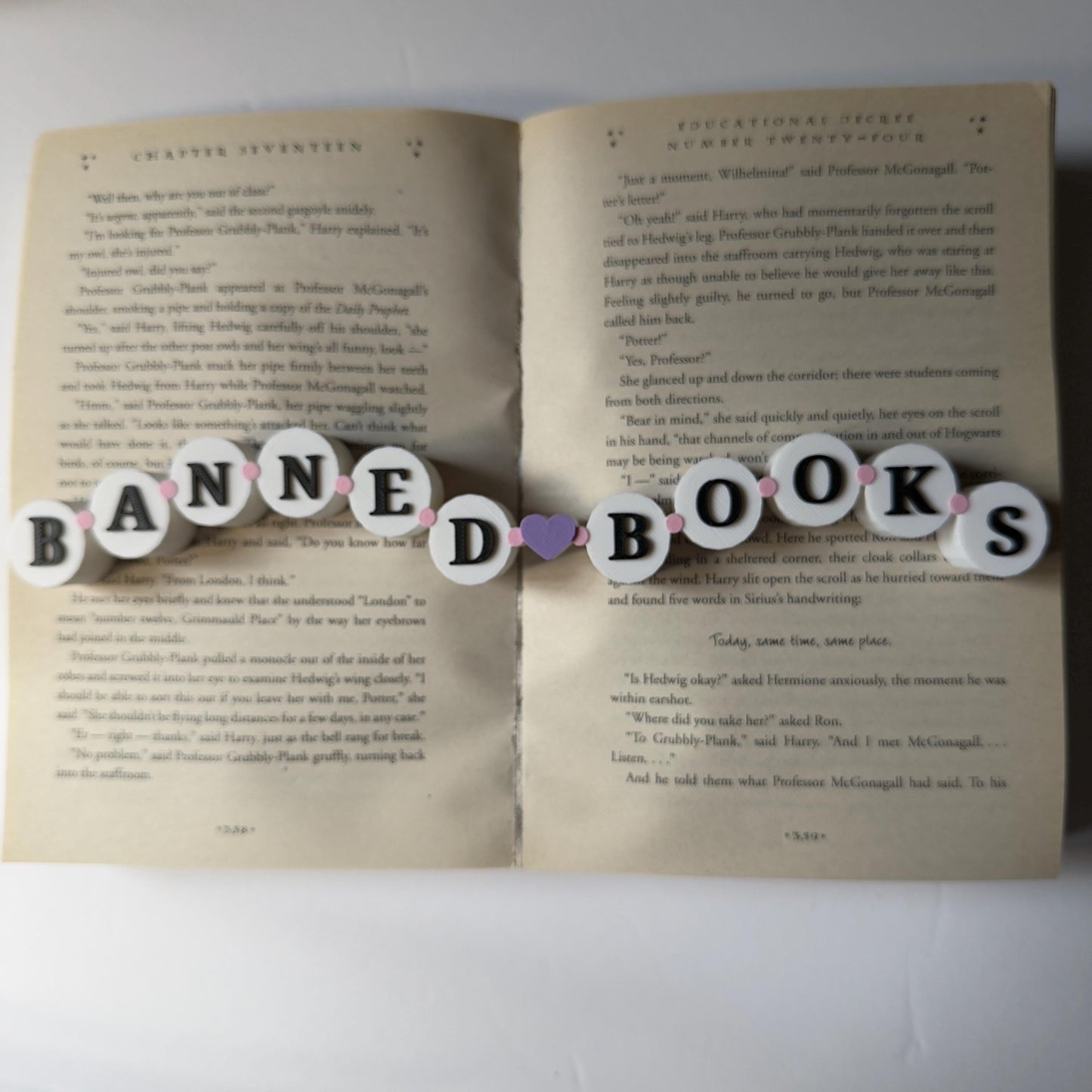 Banned Books Friendship Bracelet Sign | Bookshelf Sitter
