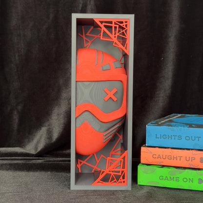 Red Mask and Shattered Glass Book Nook | Dark Romance Bookshelf Decor | Bookends