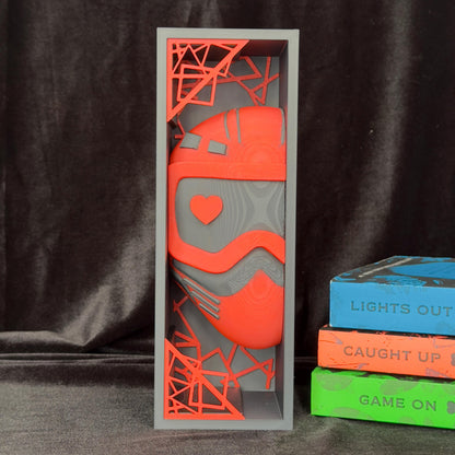 Red Mask and Shattered Glass Book Nook | Dark Romance Bookshelf Decor | Bookends