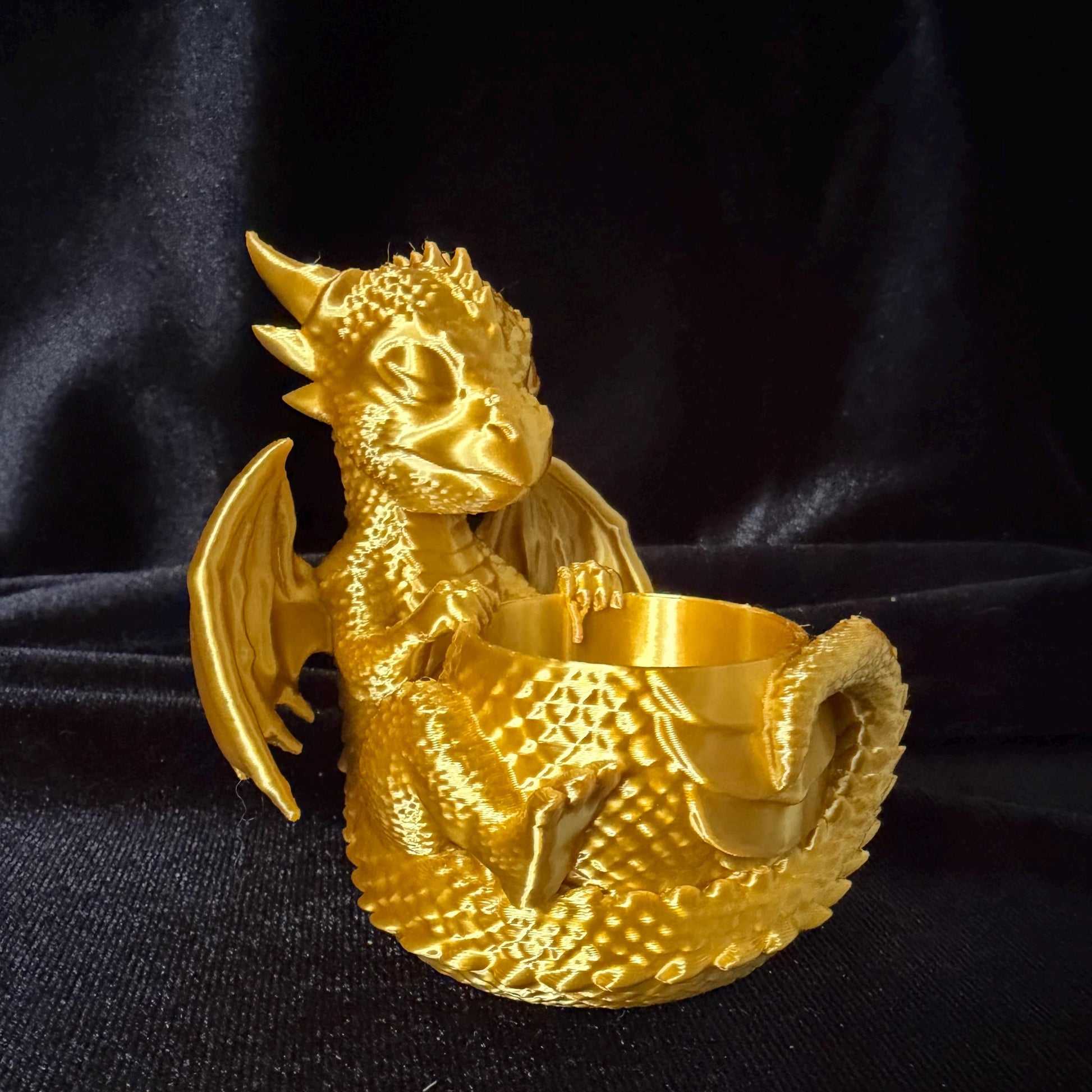 Baby Dragon Tealight (Large) and Ring Holder (Small) | Fantasy Bookshelf Decor