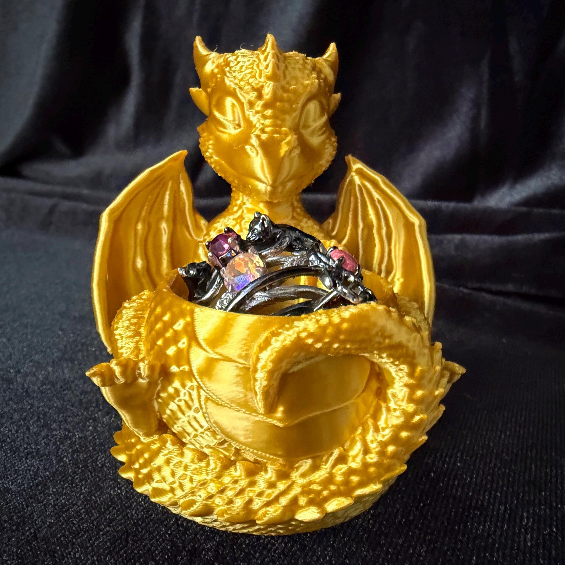 Baby Dragon Tealight (Large) and Ring Holder (Small) | Fantasy Bookshelf Decor