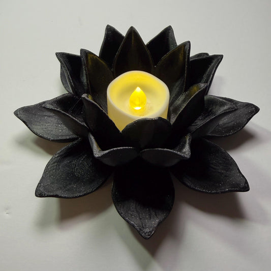 Lotus Flower Tealight Holder | Floral Bookshelf Decor | Cozy Reading Nook