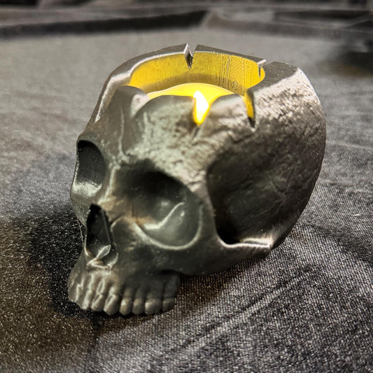 Gothic Skull Tealight Holder | Dark Academia Bookshelf Decor