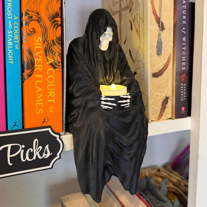 Suriel Tealight Holder XL | Shelf Sitter Perchling | Grim Reaper | Romantasy Bookshelf Decor