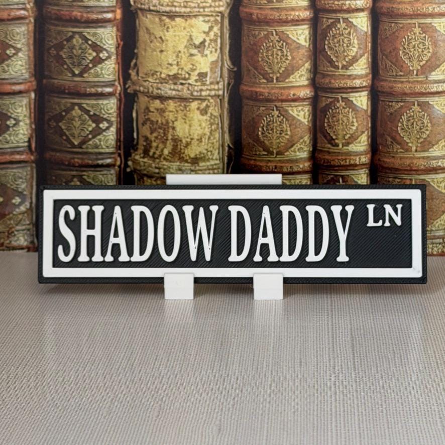 Shadow Daddy Street Sign | Romantasy Bookshelf Decor | Dark Romance Book Boyfriend