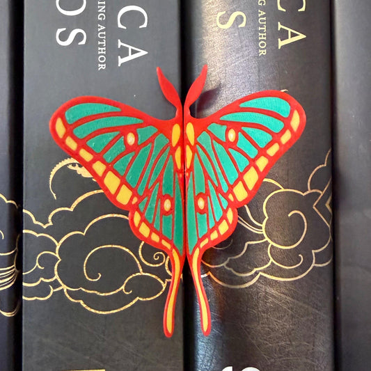 Spanish Moon Moth Folding Bookmark and Spine Hugger