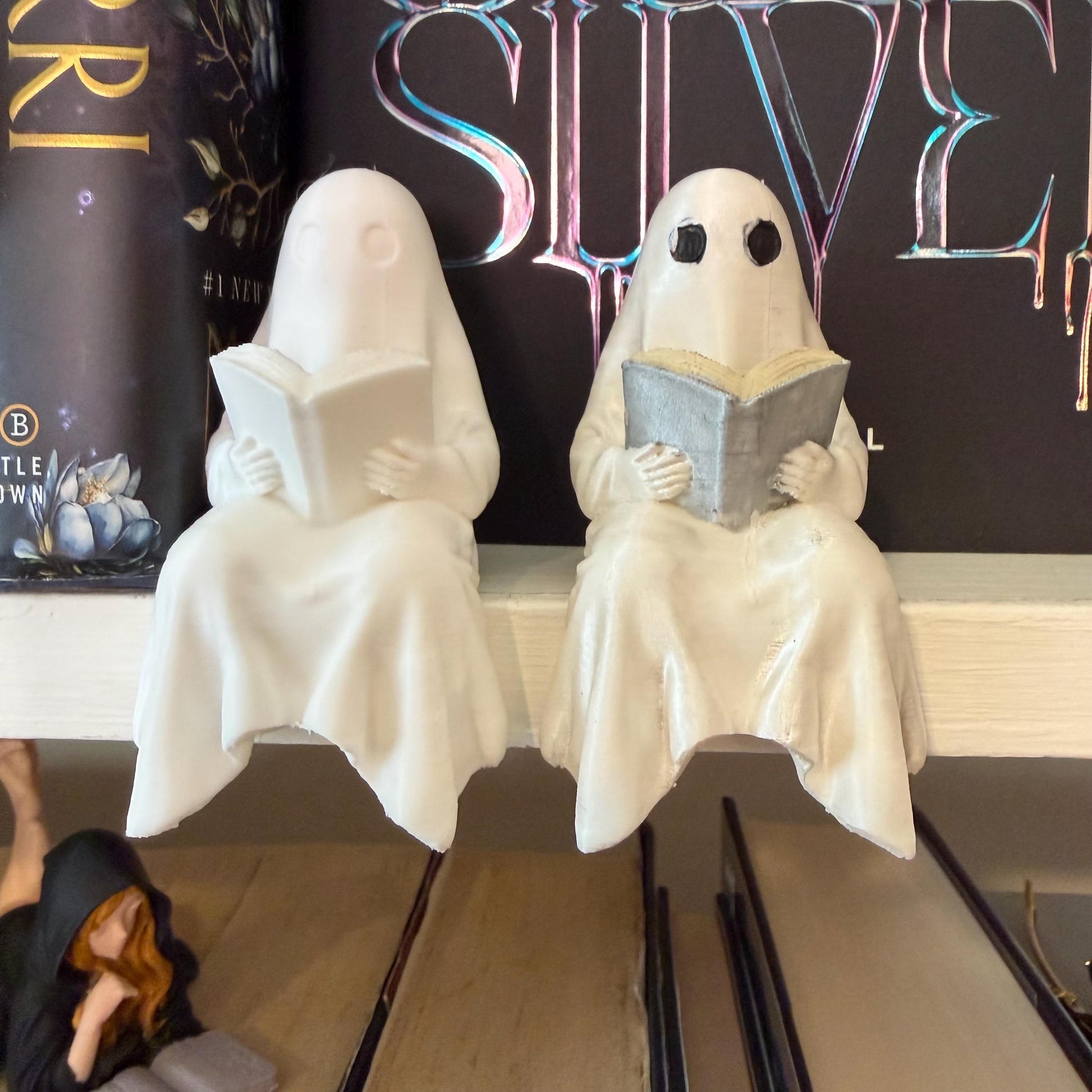 Book Reading Ghost Perchling | Shelf Sitter