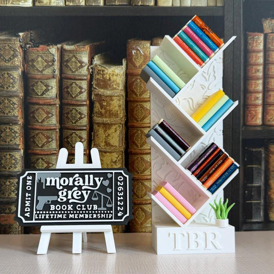 Miniature Floral Angled Bookcase Book Tracker